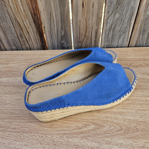 Franco Sarto Blue Suede Women's Slip-On Sandals Size 7 - Picture 10 of 16
